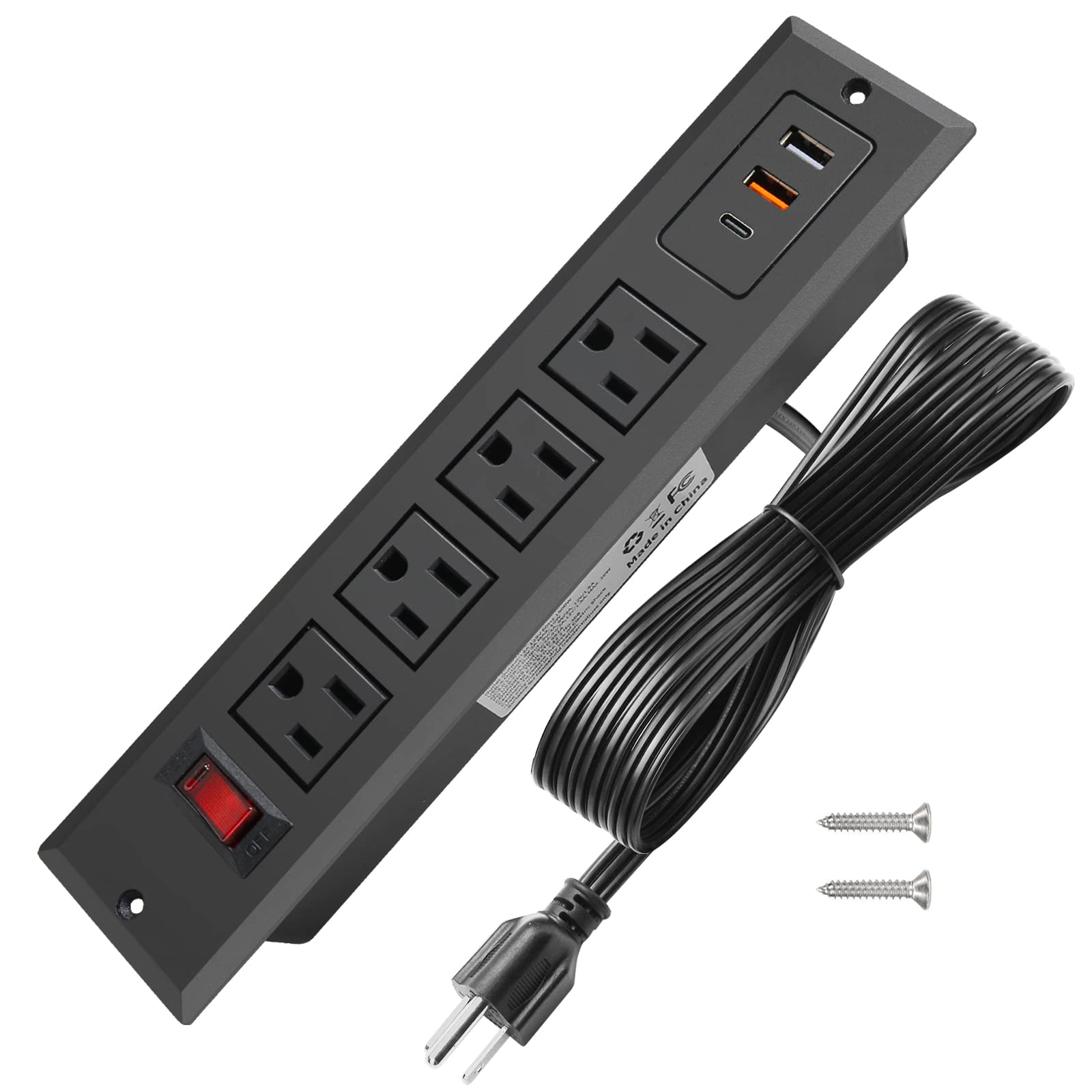 Amazon.com: 20W Mountable Power Strip USB C Recessed Power Strip
